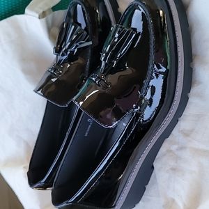 M & S COLLECTION Black Leather Shoes Size 5 Wide Width